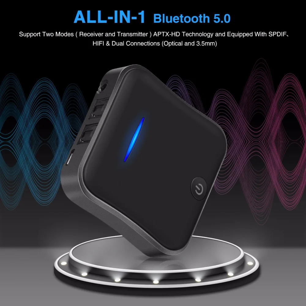 Беспроводной адаптер B19 AptX HD с низкой задержкой Bluetooth 5 0 музыкальный передатчик