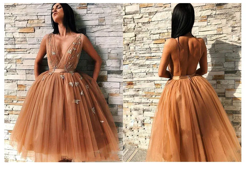 Lorie Short Evening Dress 2019 Knee Length Orange Flowers Prom Dresses Vestidos De Graduacion Party | Свадьбы и торжества
