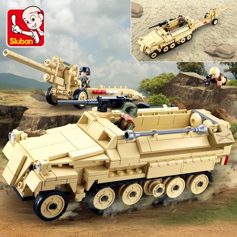 Sluban 0695SDKFZ251 Полугусеничный Перевозчик персонала Детский образовательный