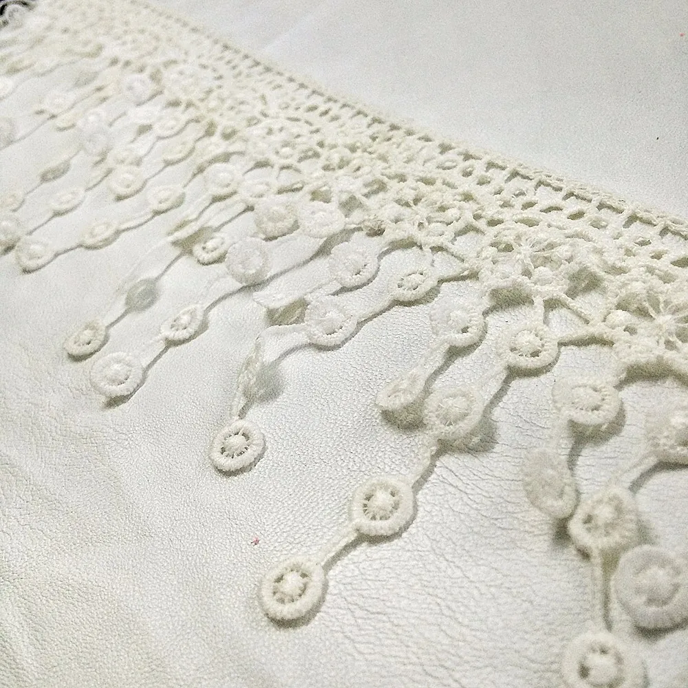 

Latest arrival 500Yard/Lot 10cm Polyester White Tassel Dangling Fringe Lace Trims For Sewing DIY Craft,DHL shipping