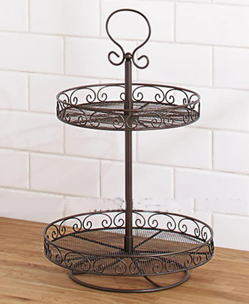 Вращающийся металлический 2 уровневый кухонный стеллаж поворотный стол железная