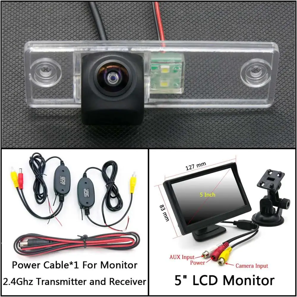 C Wireless 5inch LCD 175 градусов HD резервная копия камеры заднего вида Камера для Защитные чехлы для сидений, сшитые специально для toyota corolla verso Spacio E121 4runner Previa Estima Tarago секвойи платины - Название цвета: C Wireless 5inch LCD