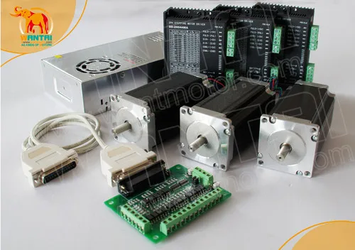 5 оси набор контроллеров CNC Nema23 с 428 унций двойным валом 3A 57BYGH115 003B & Nema34 1090oz in