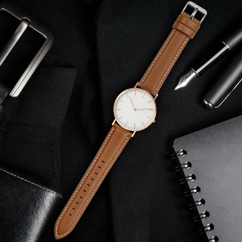 15 Colors of Cow Leather Watch Band Strap Wristband Belt for Men Women | Наручные часы
