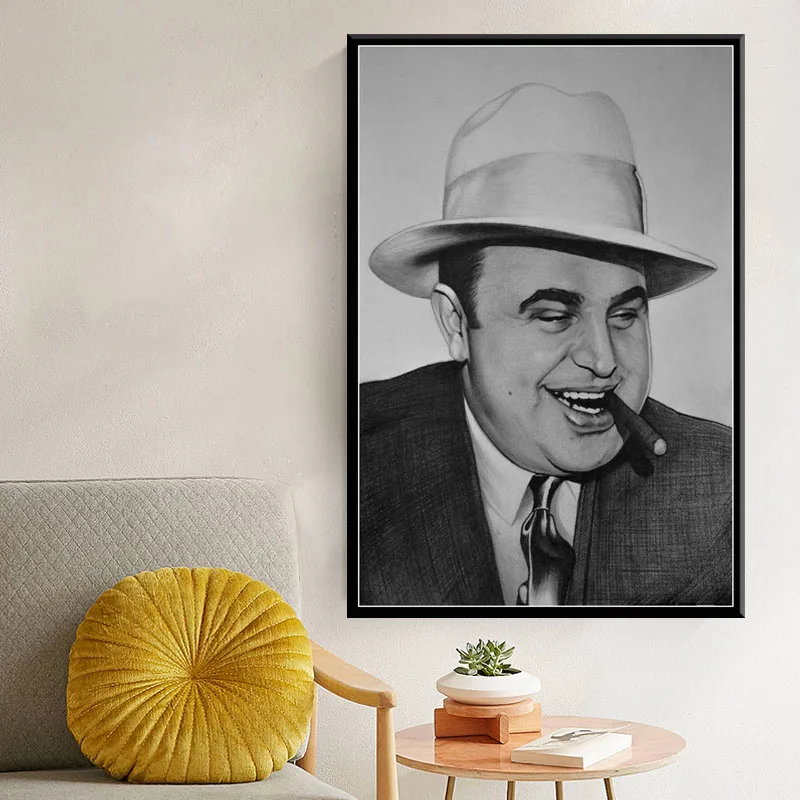 P593 Al Capone известные люди Искусство Живопись Шелковый Холст плакат настенный