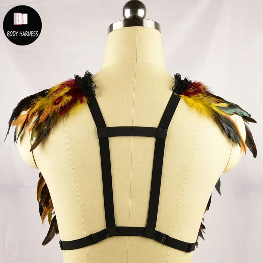 Новинка кружевной бюстгальтер с перьями и крыльями Женская клетка эластичный на