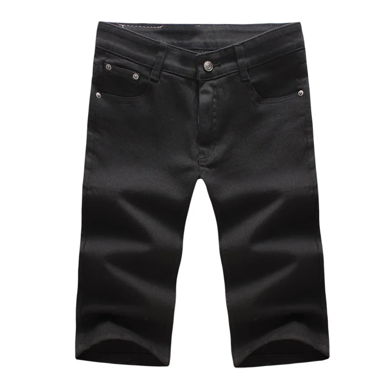 Мужские классические простые бриджи мужские синие черные джинсовые шорты