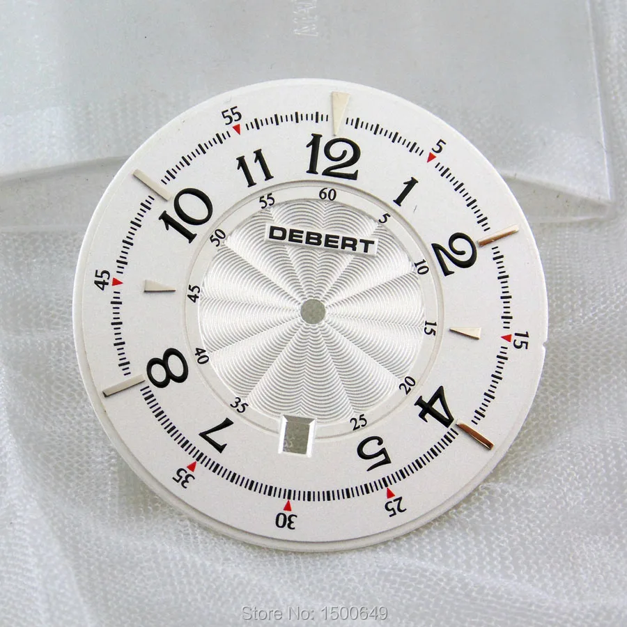 Циферблат часов DEBERT 38 мм синий/белый/намордный подходит для Miyota 8205/8215 Mingzhu DG2813/3804