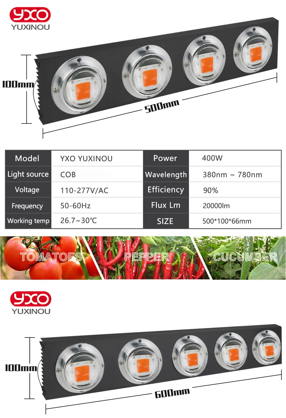 100 W 200 W 300 W 400 W 500 W СИД растет свет 300 Вт полный спектр для внутреннего парник, теплица для выращивания растений с/х Светодиодная лампа для выращивания овощей, цветущих растений режим