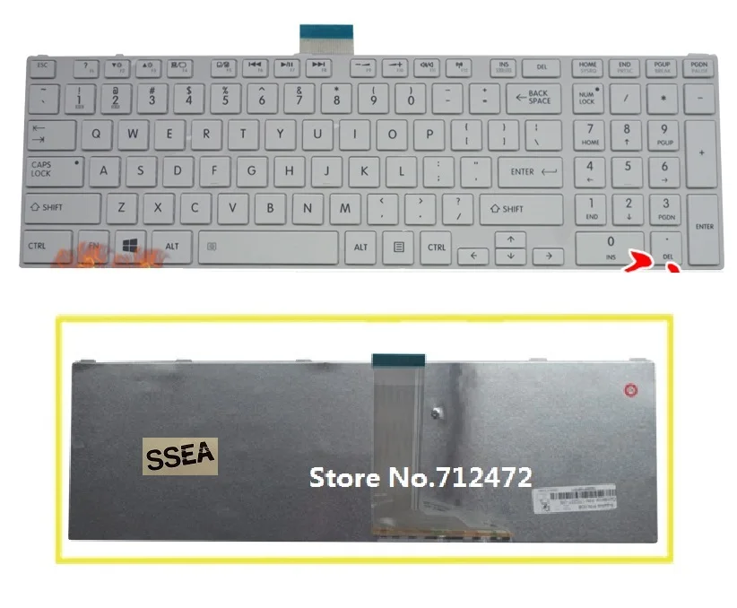 

SSEA New US Keyboard White For Toshiba Satellite S850 S855 S870 S875 S855D P850 P850D P855 P855D P870 P870D P875 P875D