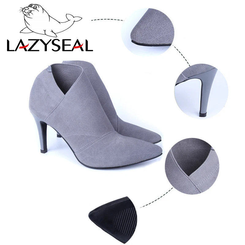Женские ботинки LazySeal на шпильке заостренный носок высокий каблук эластичная
