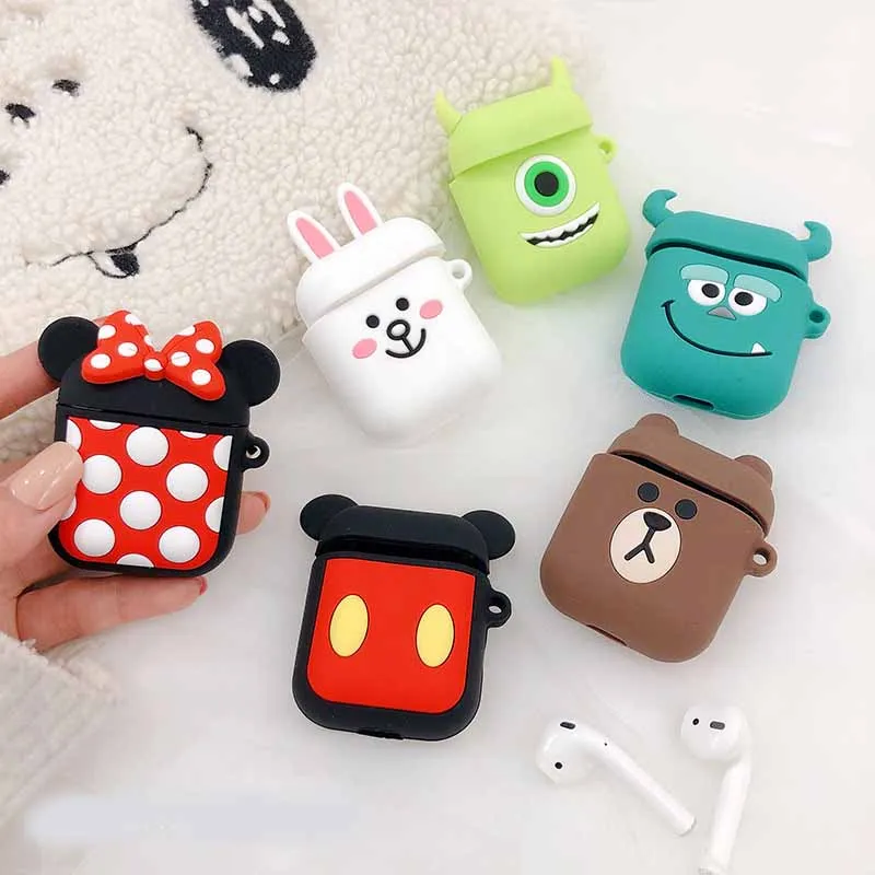 Pods милый мультфильм Bluetooth беспроводные наушники крышка для AirPods Защитный Мягкий