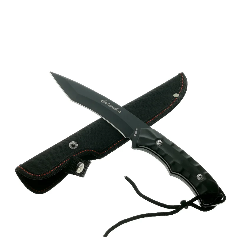 Mengoing Wilderness Multifunctional Army Knife 440C Steel Black Handle Survival Hunting Fixed Blade Knives Nylon Sheath | Инструменты