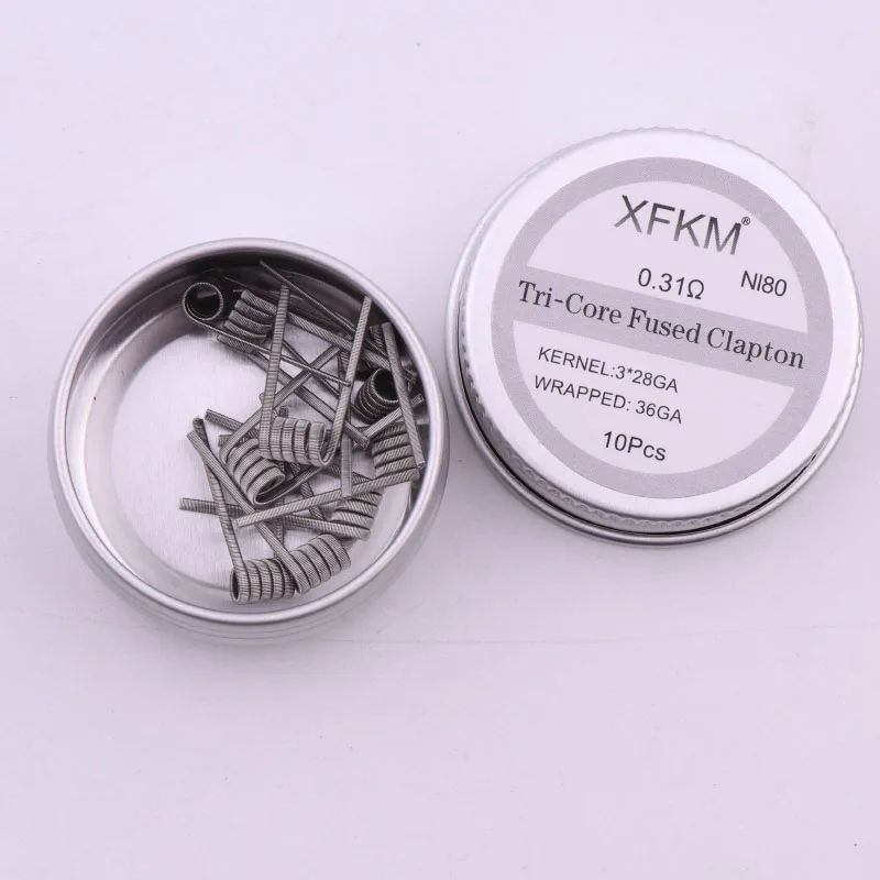 XFKM 10 шт. Alien Clapton vape нагревательный провод Предварительно Построенная катушка NI80 SS316L A1 предварительно изготовленная обмоточная катушка DIY RDA RBA RTA Ecig Атомайзер