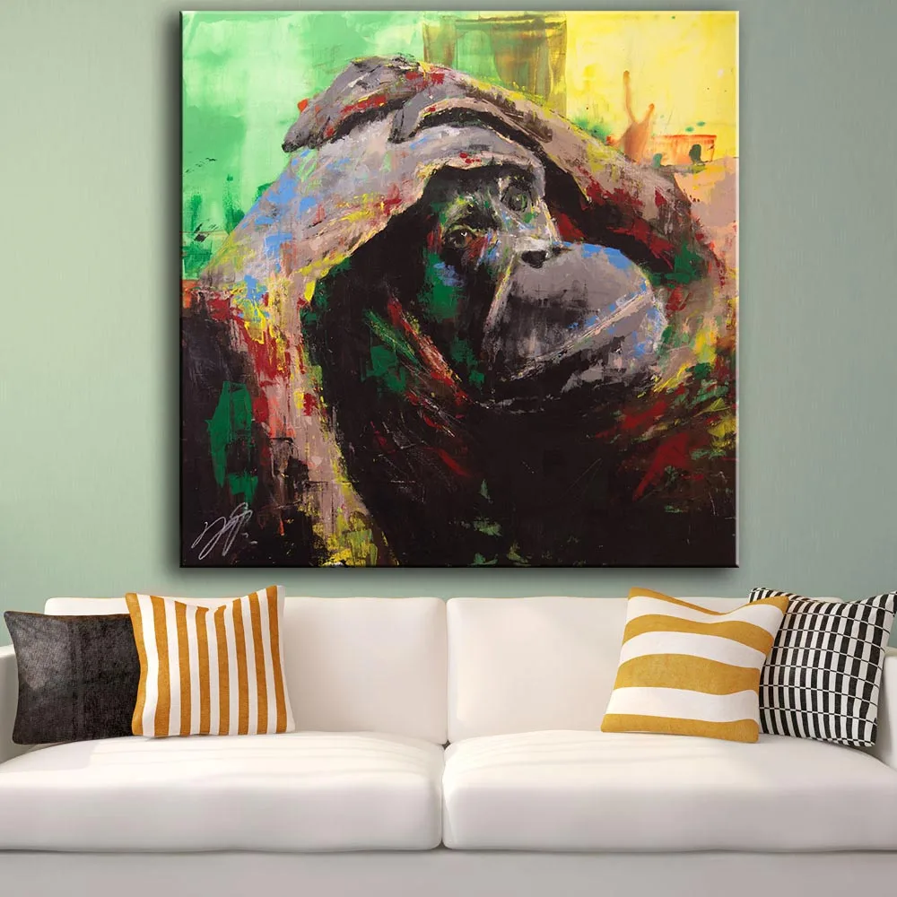 

Бесплатная доставка Большой размер печать картина маслом настенная живопись Тихая Обезьяна картина для гостиной