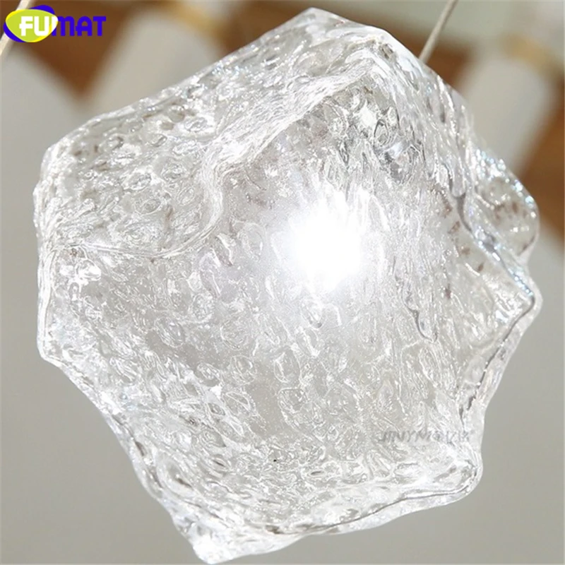 Goede FUMAT Ice Cube Glas Wenteltrap Villa Plafond Lampen LED Moderne Stijl Piramide Lagen Lichten Penthouse Kroonluchter Hanglamp