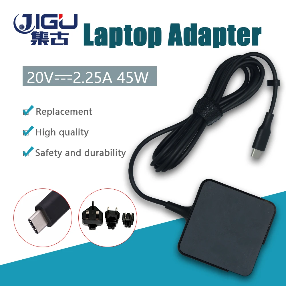 

JIGU 5V 9V 12V 15V 3A 14.5V2A 20V2.25A Multiple Output Adapter For Smart Phones, Tablets, Laptops, Handheld Games Type-c Devices