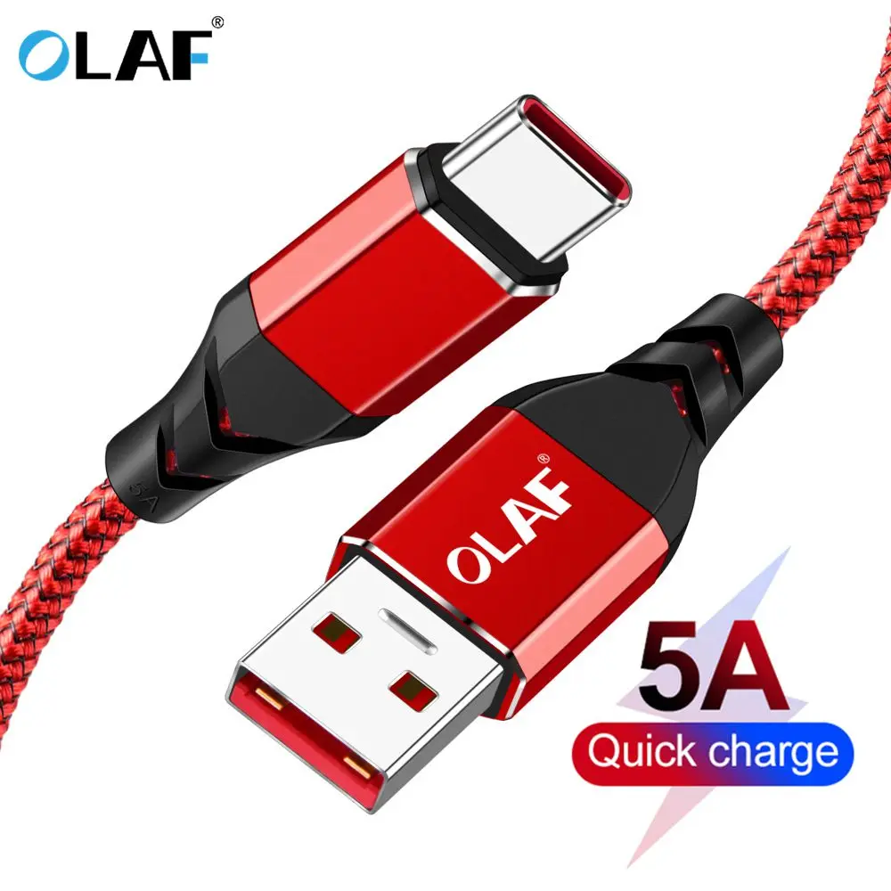 OLAF Быстрая зарядка 3 0 5A USB type c кабель для Huawei p20 p10 p9 Mate 20 Pro 2A передачи данных Samsung s9 s8