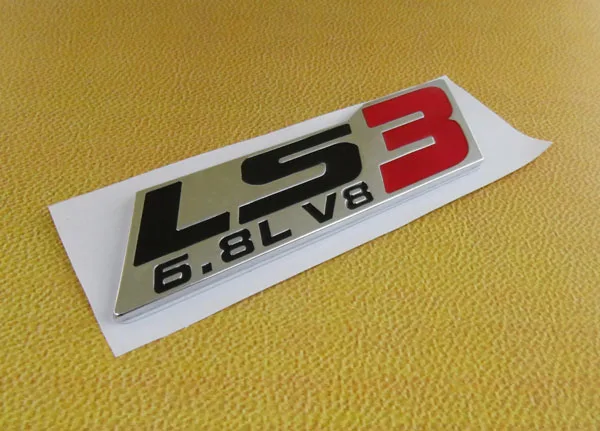 Автомобильная хромированная красная наклейка LS3 6.8L V8 эмблема двигателя |