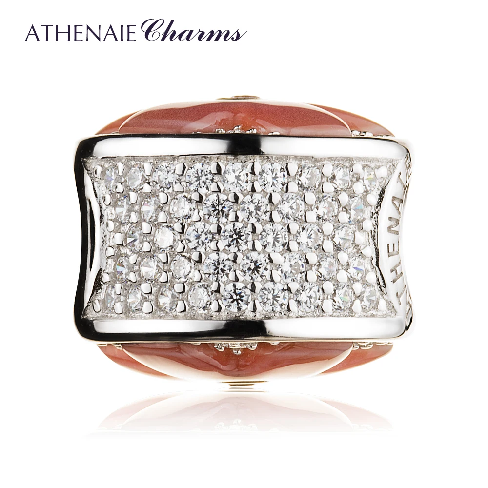 ATHENAIE 925 пробы Серебряный фритиллария ракушка вишневый цвет бусины Подвески Цвет