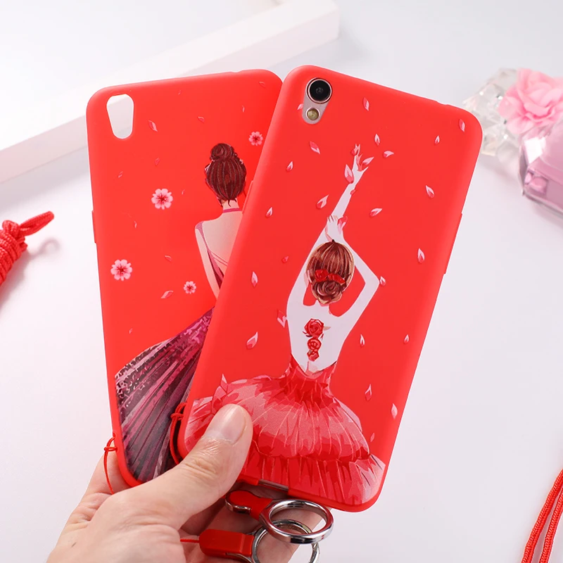 Qosea милый мультфильм чехол для OPPO R9 Plus Silicon Мягкий Красный матовая крышка ПТУ