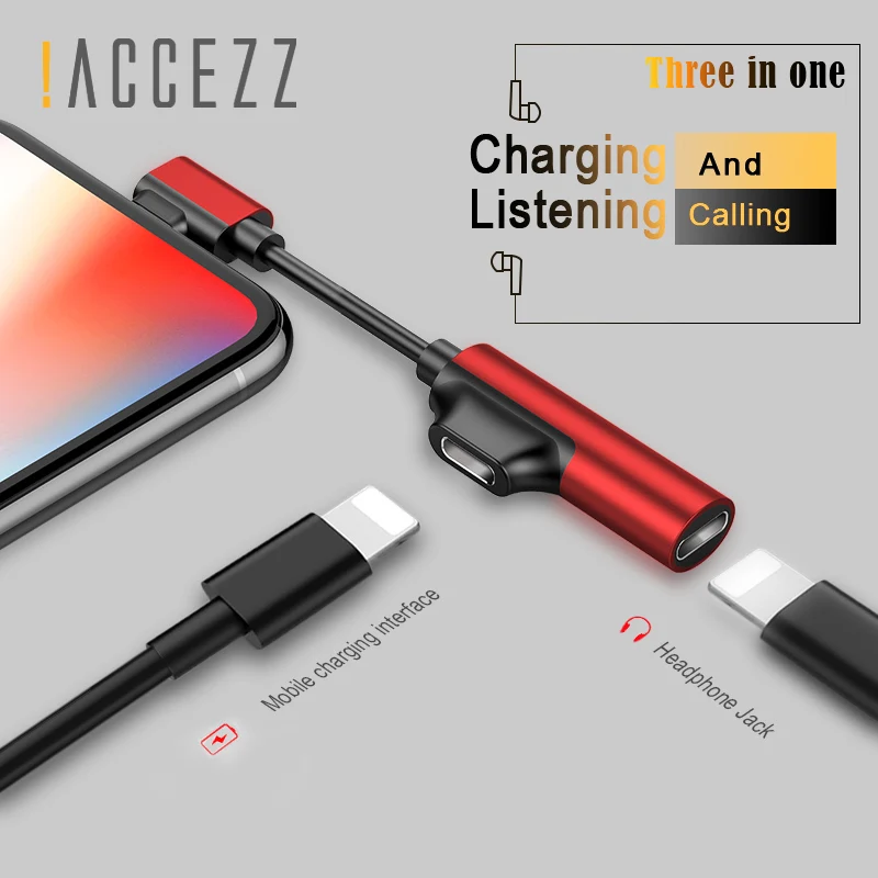 ! Звуковой адаптер ACCEZZ для Apple переходник зарядки и вызова iphone X 8 7Plus XS MAX XR