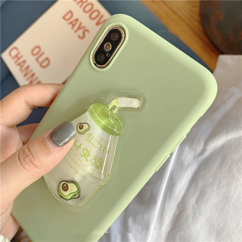Ainike Cute 3D Summer Drink Milk Toy Liquid Squishy Soft TPU Phone Case For Samsung Galaxy J3 J710 J530 J4 J6Plus C8 ON7 J2Prime |