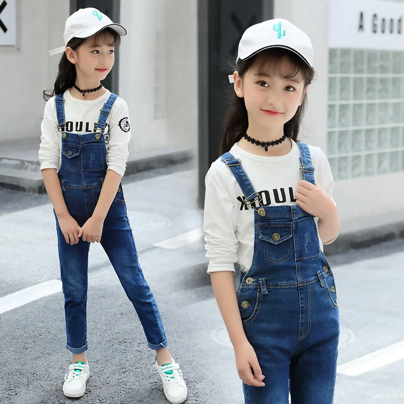 Детские джинсы комбинезоны для девочек Новинка 2018 года Модная одежда маленьких