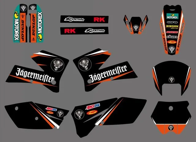 Наклейка Стикеры; обувь для езды на мотоцикле KTM SX 125 250 380 400 520 2005 2006 Графика Bakcgrounds Стикеры s аксессуары дизайн горячая распродажа