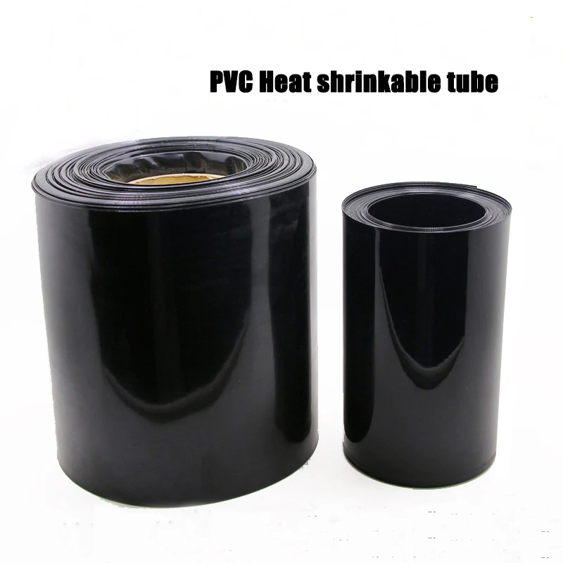 

1kg PVC Heat shrinkable tube 0.1MM thickness 10-250mm Flat width black 18650 lithium battery pack plastic skin flame retardant