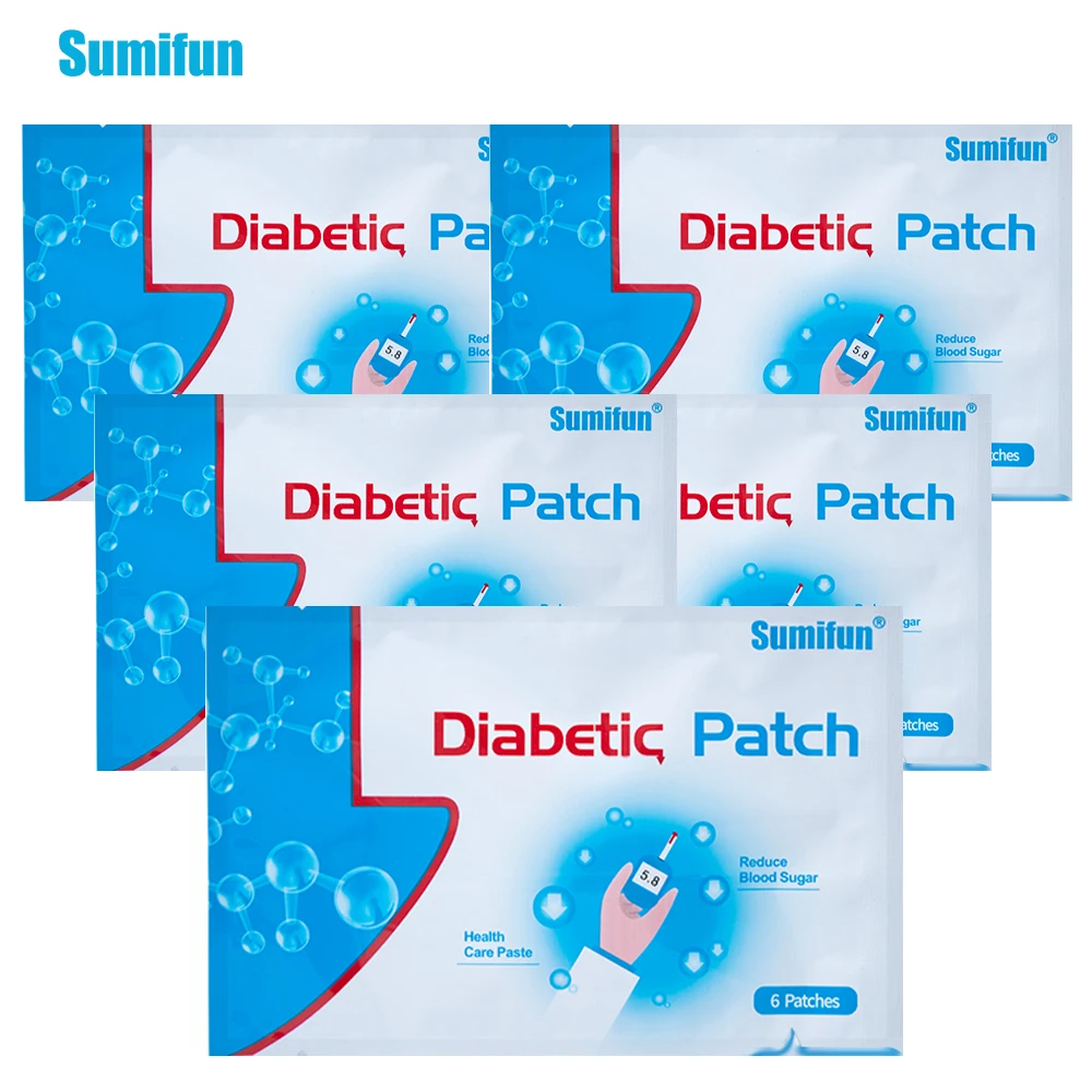 30 шт = 5 мешков диабетический пластырь диабет травяной лечение глюкозы ниже крови