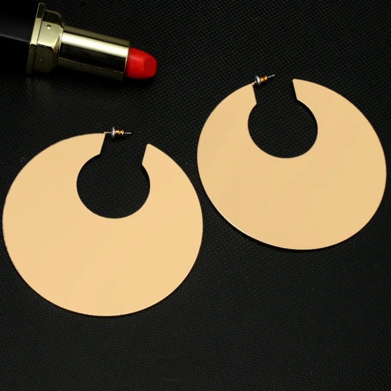VIVILADY New Statement Round Circle Hoop Earrings Women Gold Color Brincos Boho Bohemian Jewelry Birthday Party Friend Gifts | Украшения и