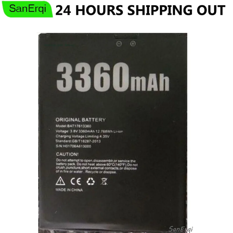 

10 шт./лот Для DOOGEE X30 аккумулятор 3360 мАч для DOOGEE BAT17613360 батарея, новый протестированный