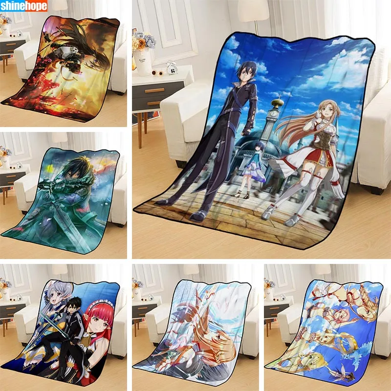 ?? パーソナライズされた毛布カスタム剣アートオンライン毛布ソフトtr Diyあなたの写真装飾寝室スロー敷物旅行毛布