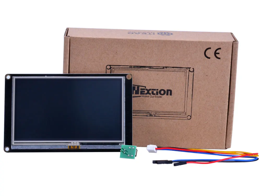 Nextion Enhanced NX4827K043-Универсальный 4,3 ''480*272 встроенный RTC/Большая емкость вспышки/более быстрые часы с микроконтроллером HMI сенсорный дисплей