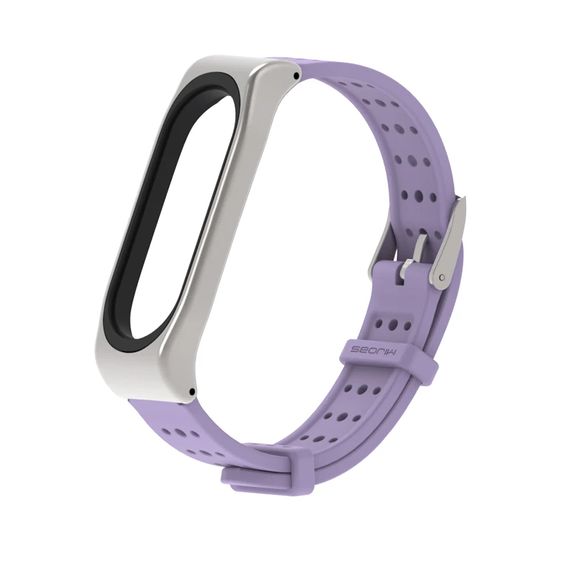 Light Purple Mi jobs силиконовый ремешок для Xiaomi mi Band 4 3 ремешок для часов браслет для Xiaomi mi band 3 Браслет Смарт-часы ремешок mi Band 4 ремешок - Цвет: Light Purple