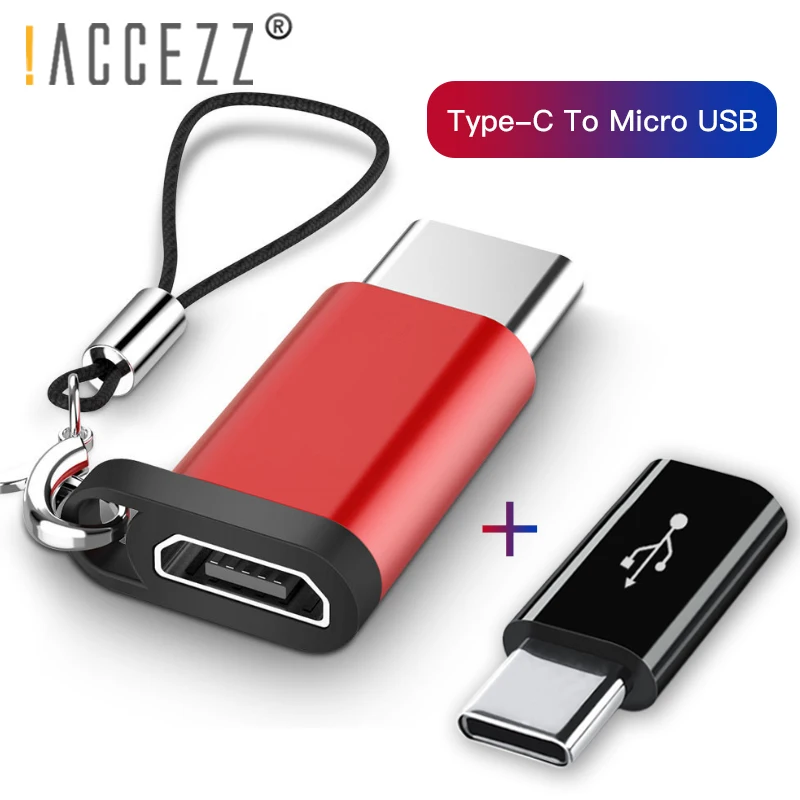 ACCEZZ Тип C OTG адаптер Micro USB для type-C мужской разъем для Xiaomi Mi8 Oneplus samsung S9 huawei P30 P20 брелок адаптер