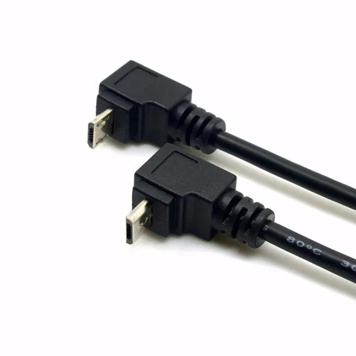 2 шт. 90 градусов вверх и вниз прямой угол Micro USB Тип B к разъем OTG кабель для планшета