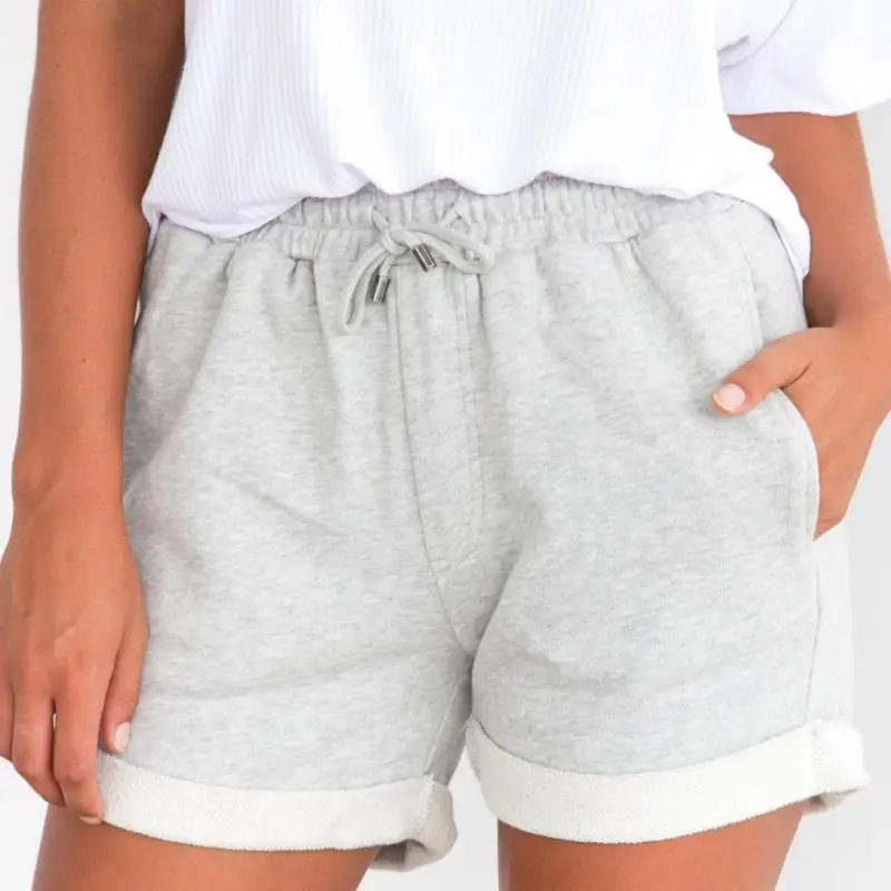 Женские летние плотные праздничные шорты простые однотонные свободные Bf в