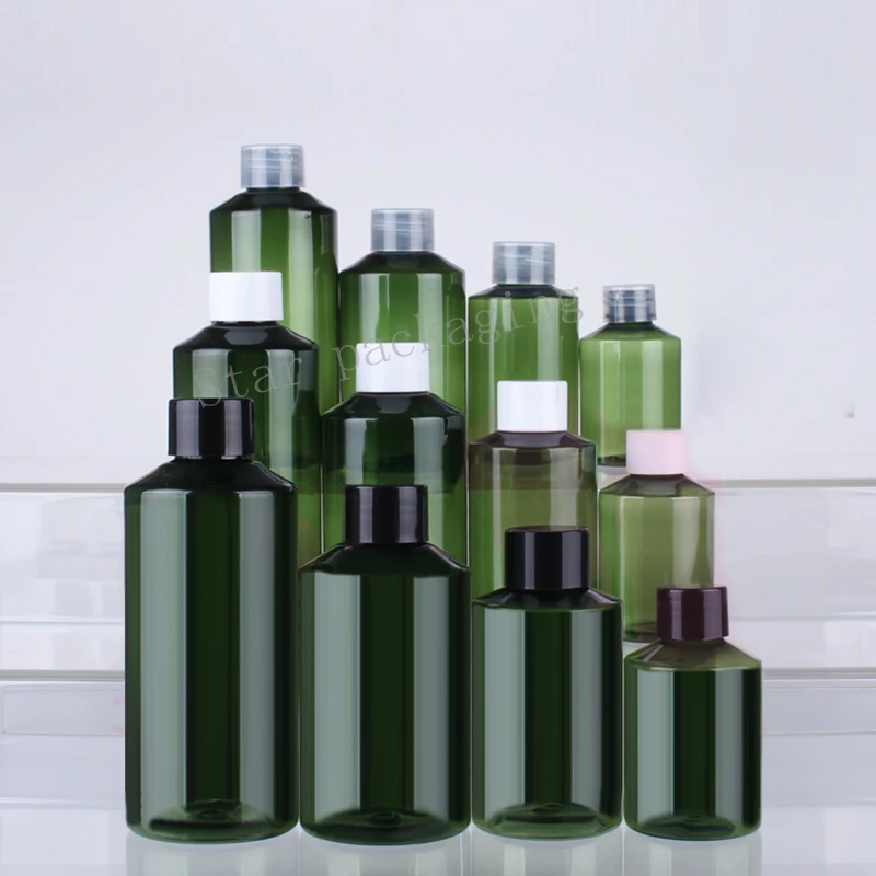 50 шт зеленый пустой косметический флакон винта крышки многоразовый жидкий