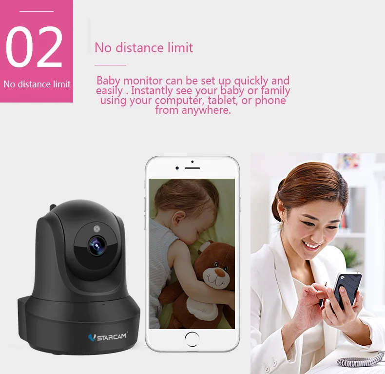 Vstarcam C29 радионяня 720P HD IP камера WiFi Обнаружение движения ночное видение аудио CCTV Беспроводная сеть безопасности черный