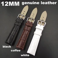 wholesale 10pcs lot high quality 12mm genuine cow leather watch band watch strap coffeeblackwhite color available wb0001
