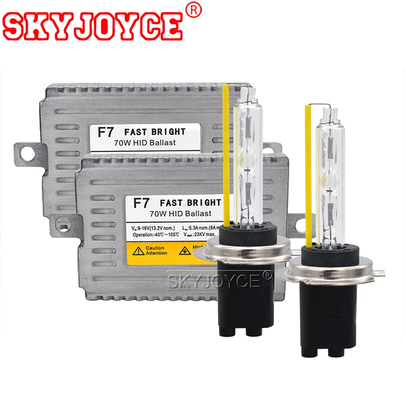 Комплект ксеноновых фар SKYJOYCE 70 Вт H7 HID 5500K H1 H3 HB3 H11 9012 D2H 12 В быстрая яркость