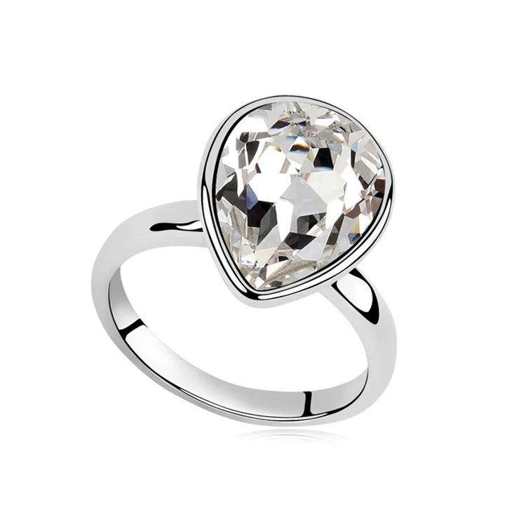 Роскошные Кристаллы от кольца Swarovski женское кольцо бижутерия новый белого золота