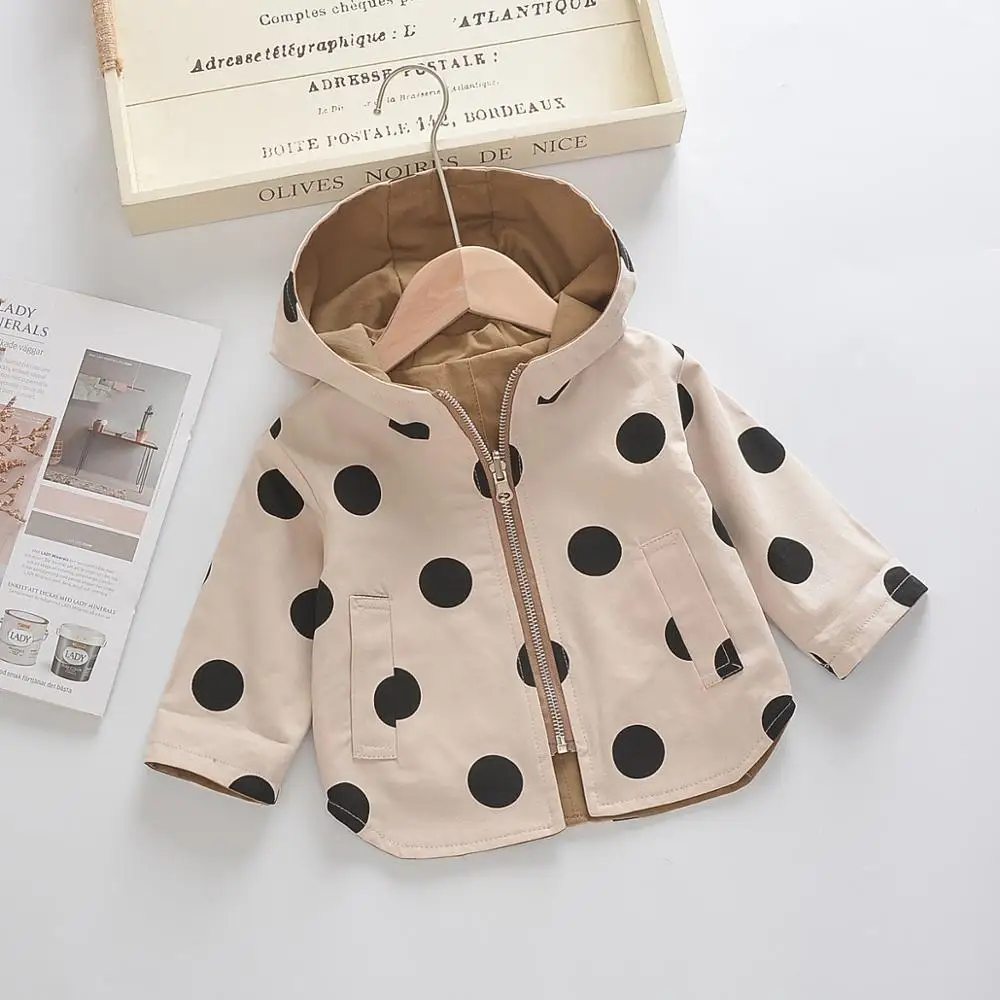 Boys and girls coat autumn 2018 new children's hooded shirt baby wave point two sides wearing windbreaker Children's clothes | Детская