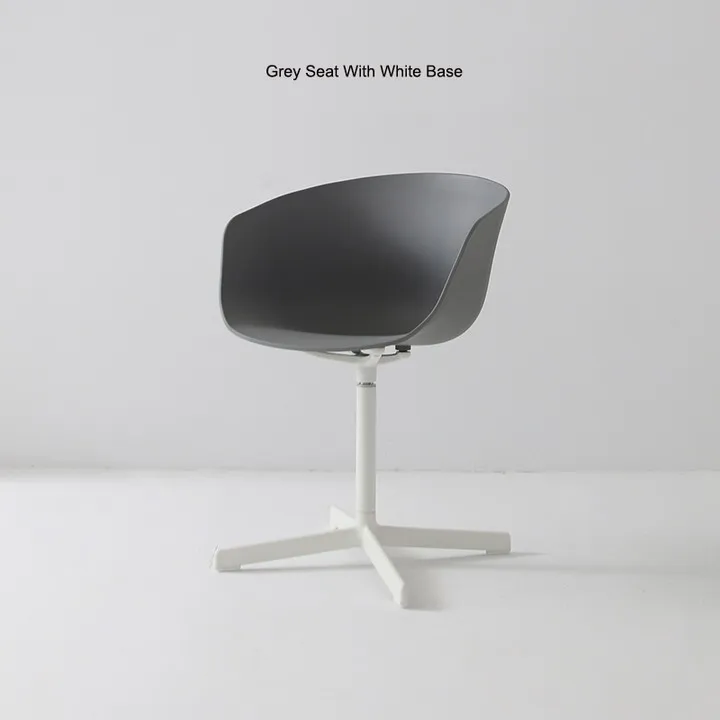 Grey ST White Base Современный классический дизайн модный Ins скандинавский Лофт металлический алюминиевый основание мягкий цвет поворотный офисный кабинет компьютер обеденный подлокотник стул 1 шт - Цвет: Grey ST White Base