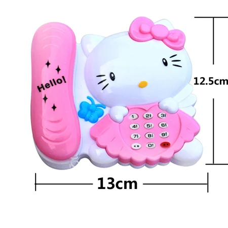 Kitty Мобильный телефон игрушка для детей Интерактивные, образовательные музыкальные игрушки телефон со звуком и светом в подарок для маленьких детей
