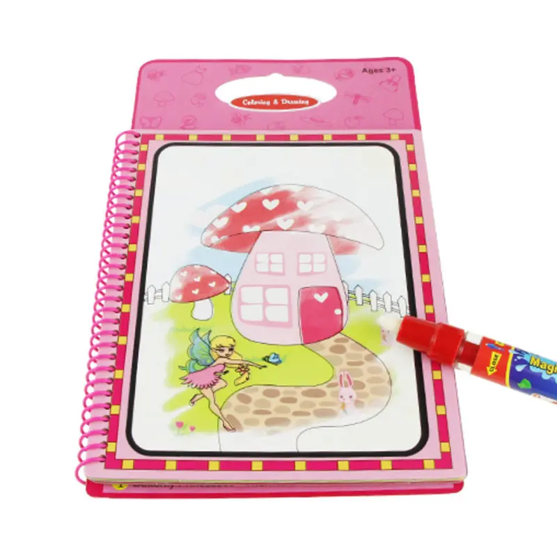 6 цветов Волшебная книга для рисования водой раскраска граффити с волшебной