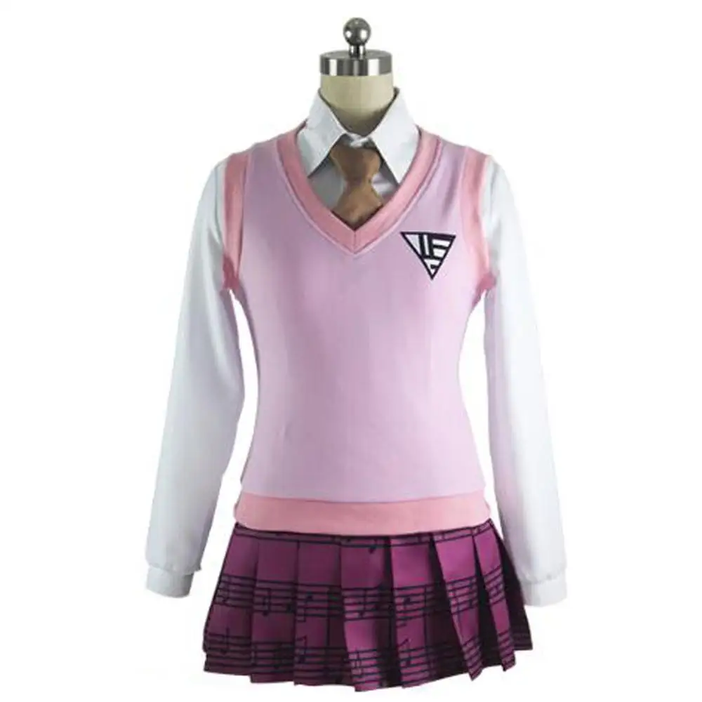 Бежевый Игры Danganronpa V3 Akamatsu kaede Косплэй костюм японского аниме единый костюм одежда - Цвет: Бежевый