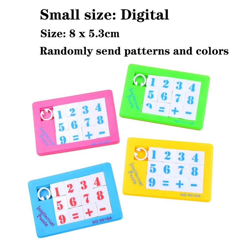 1pc small size 12 клетчатых классических слайдов головоломки игры цифровые и животные шаблон Обучающие пазлы Игрушки для детей подарок HT-501 - Цвет: 1pc small size